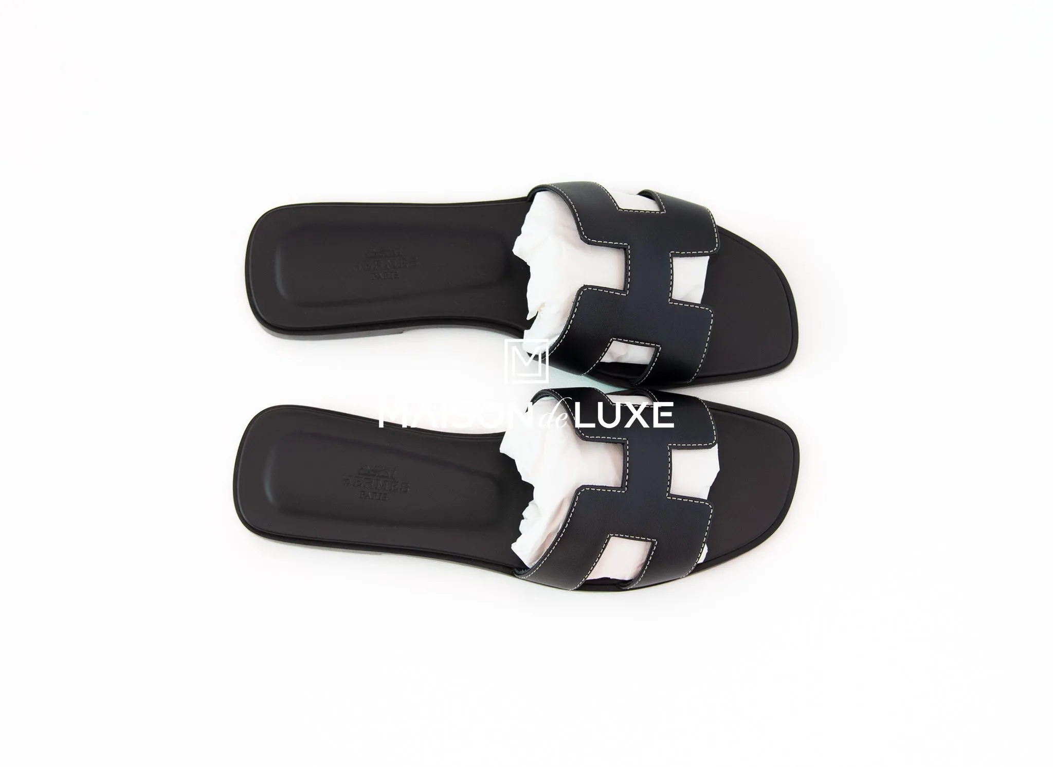 Hermes Women's Black Oran Sandal 38