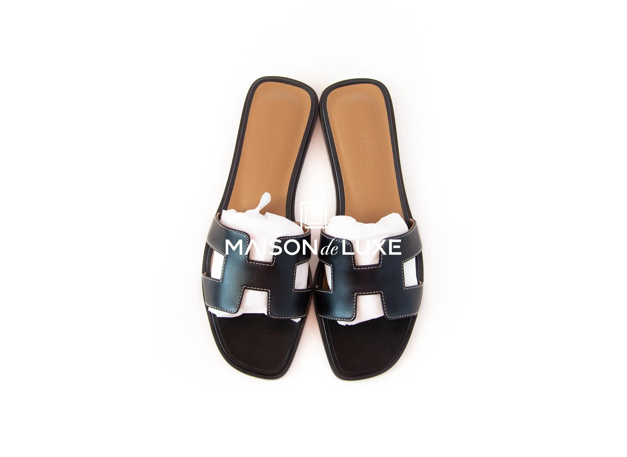 Hermes Women's Black Oran Sandal 38