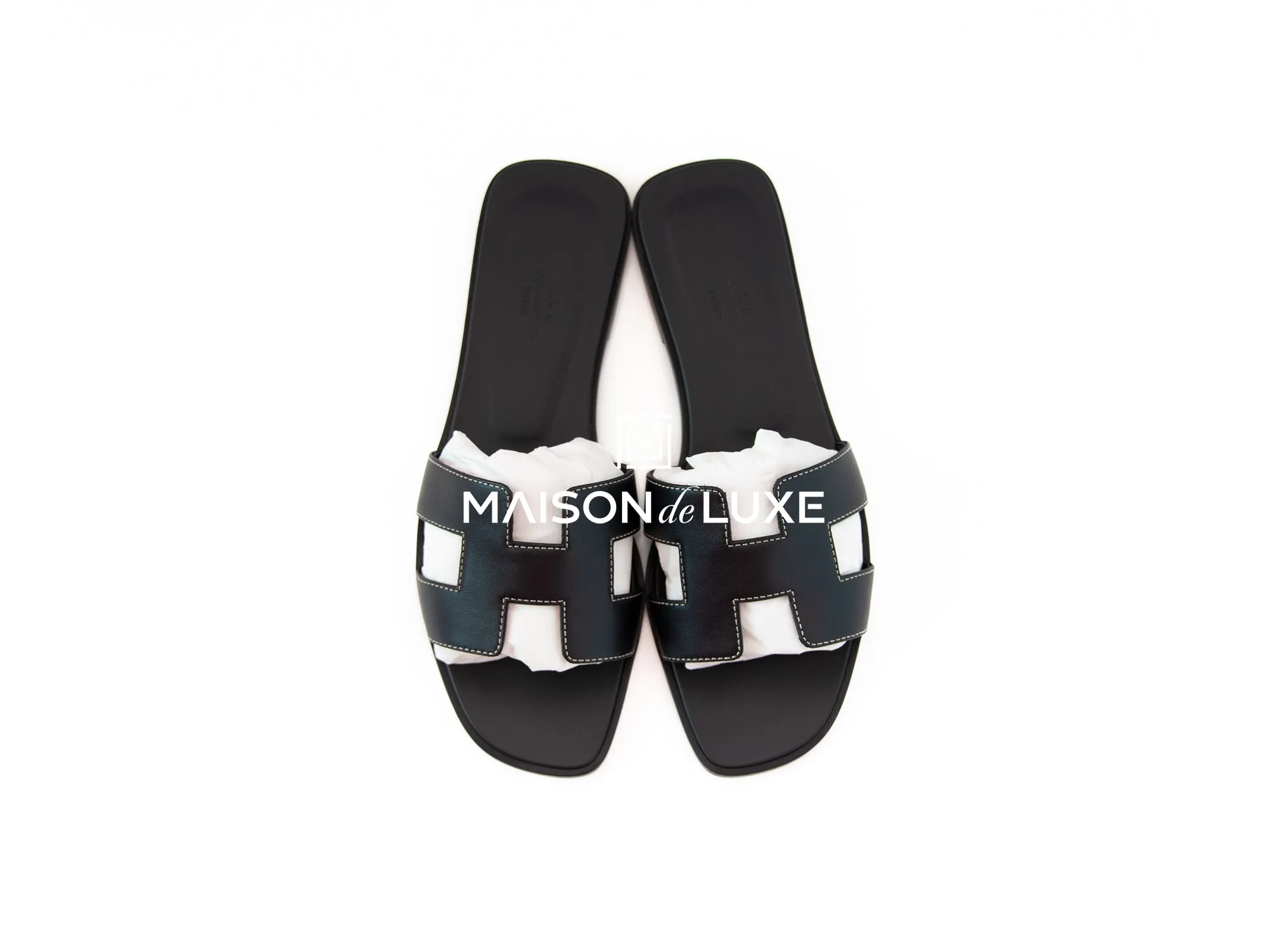 Hermes Women's Black Oran Sandal 38