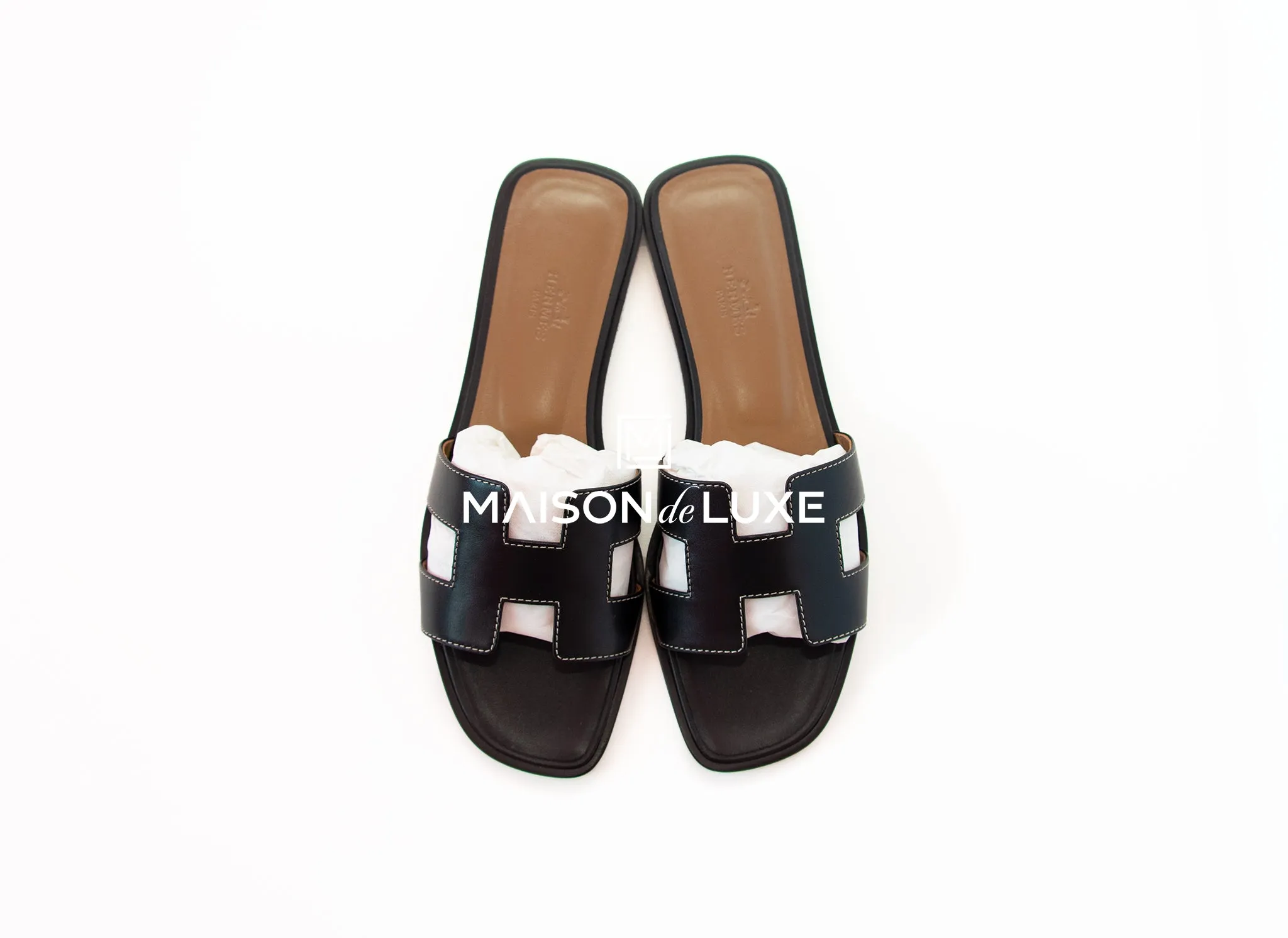Hermes Women's Black Oran Sandal Slipper 39 Shoes