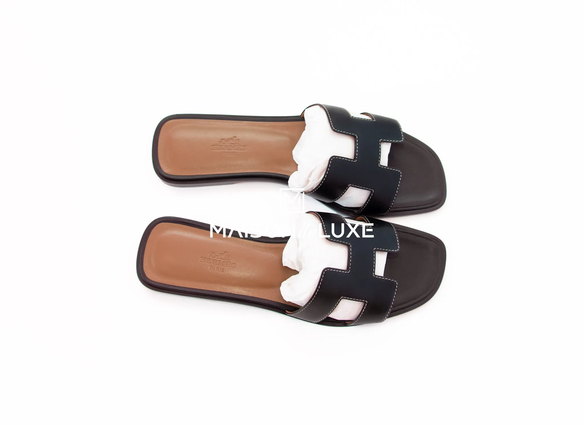 Hermes Women's Black Oran Sandal Slipper 39 Shoes