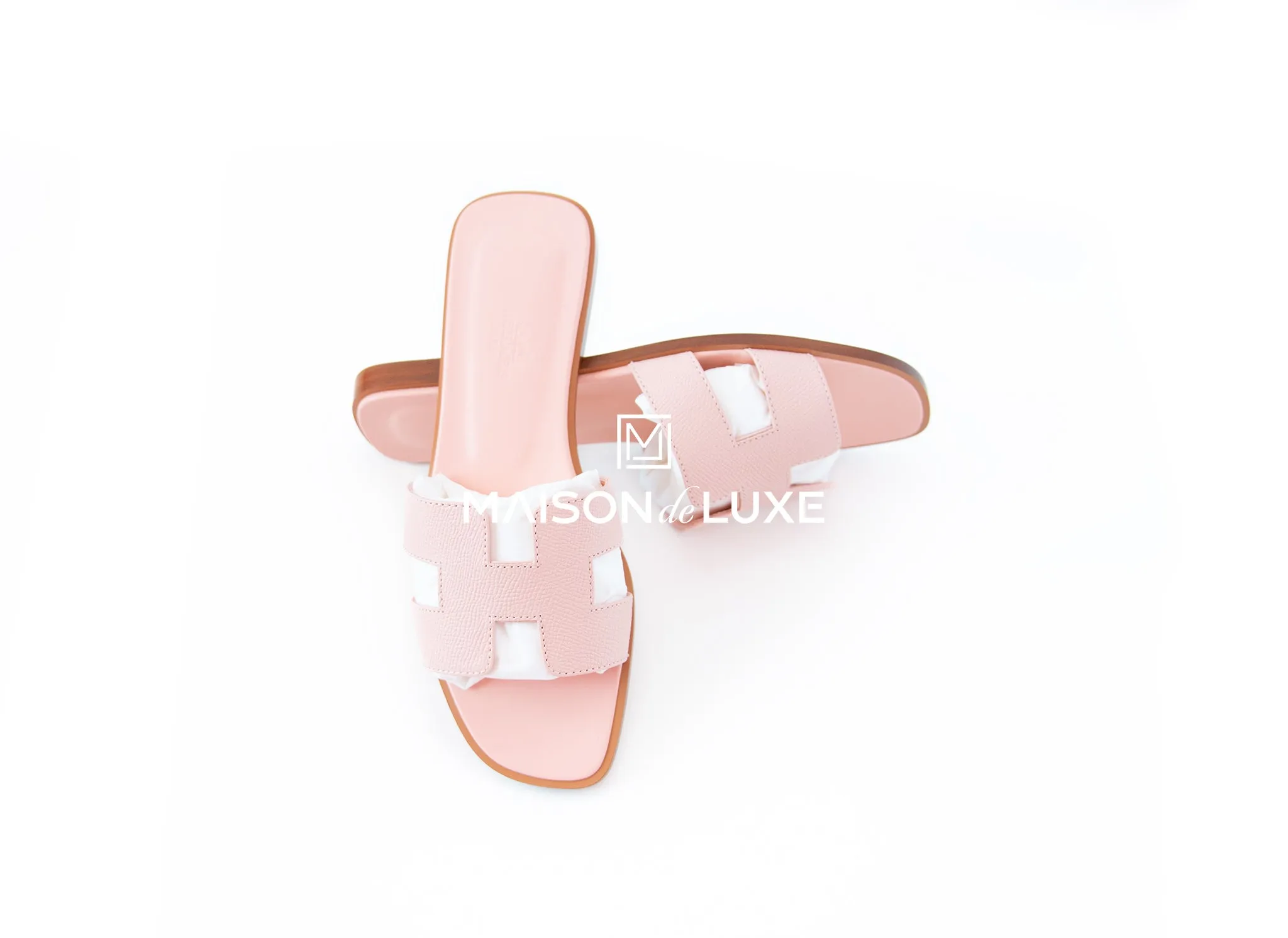 Hermes Women's Rose Pale Oran Sandal 37