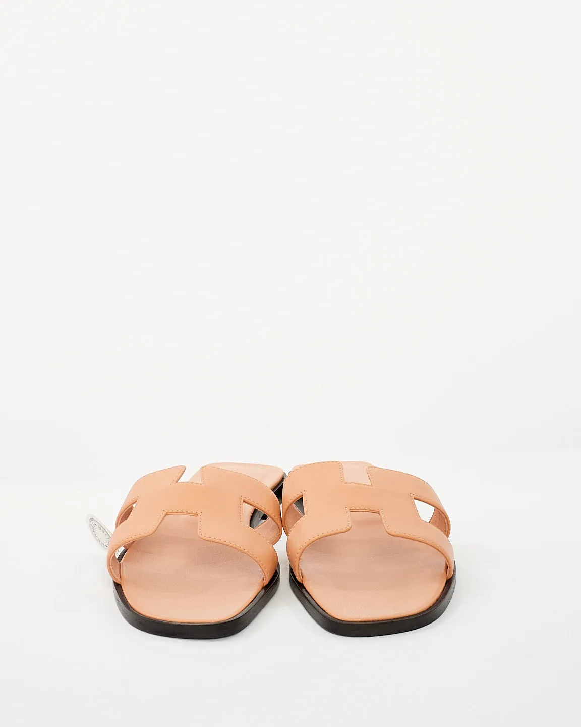 Hermès Peach Sellier Leather Oran Sandals - 35.5