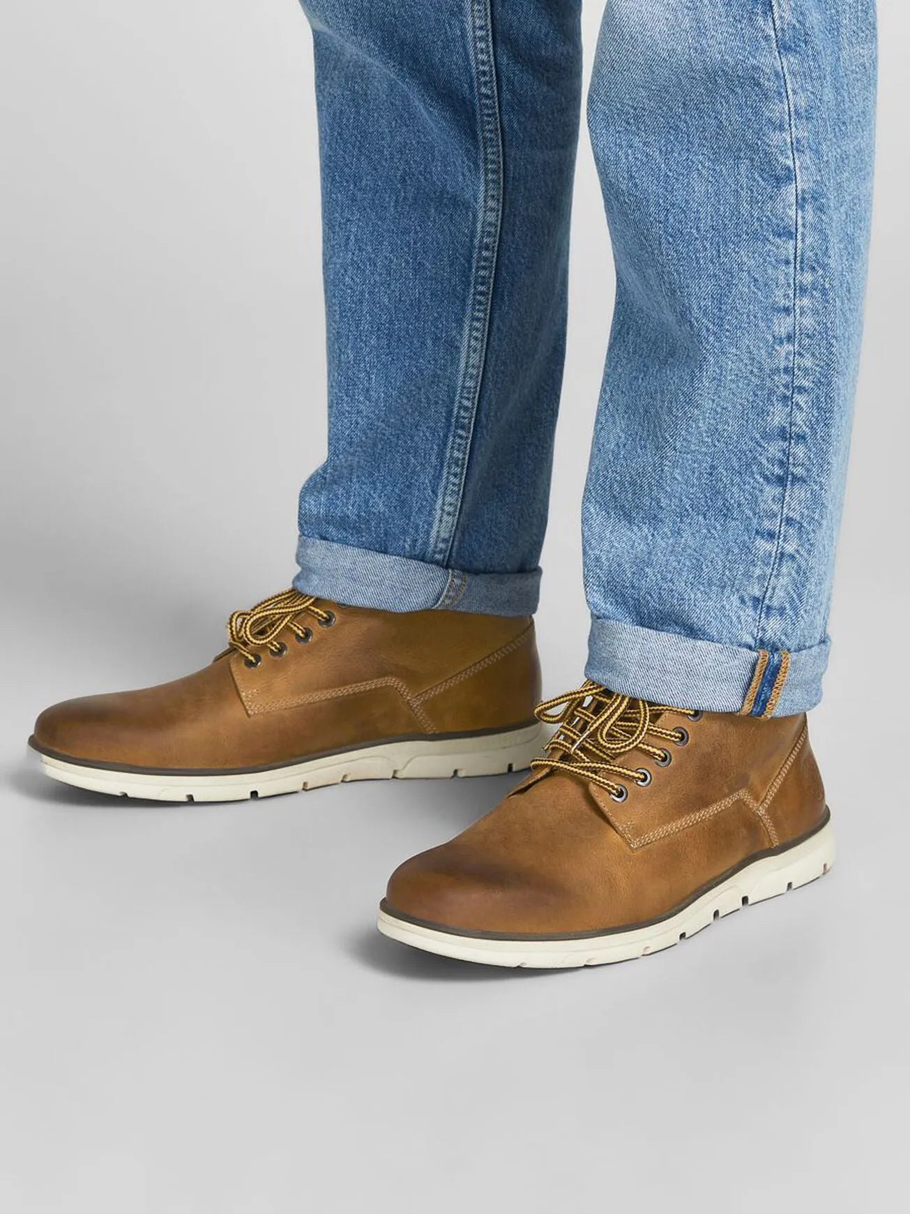 Jack Jones Tubar Leather Boot Honey Brown