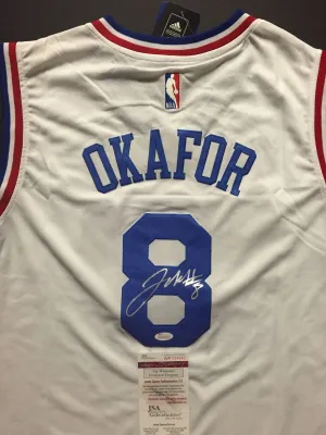 Jahlil Okafor Signed Autographed Philadelphia 76ers Basketball Jersey (JSA COA)