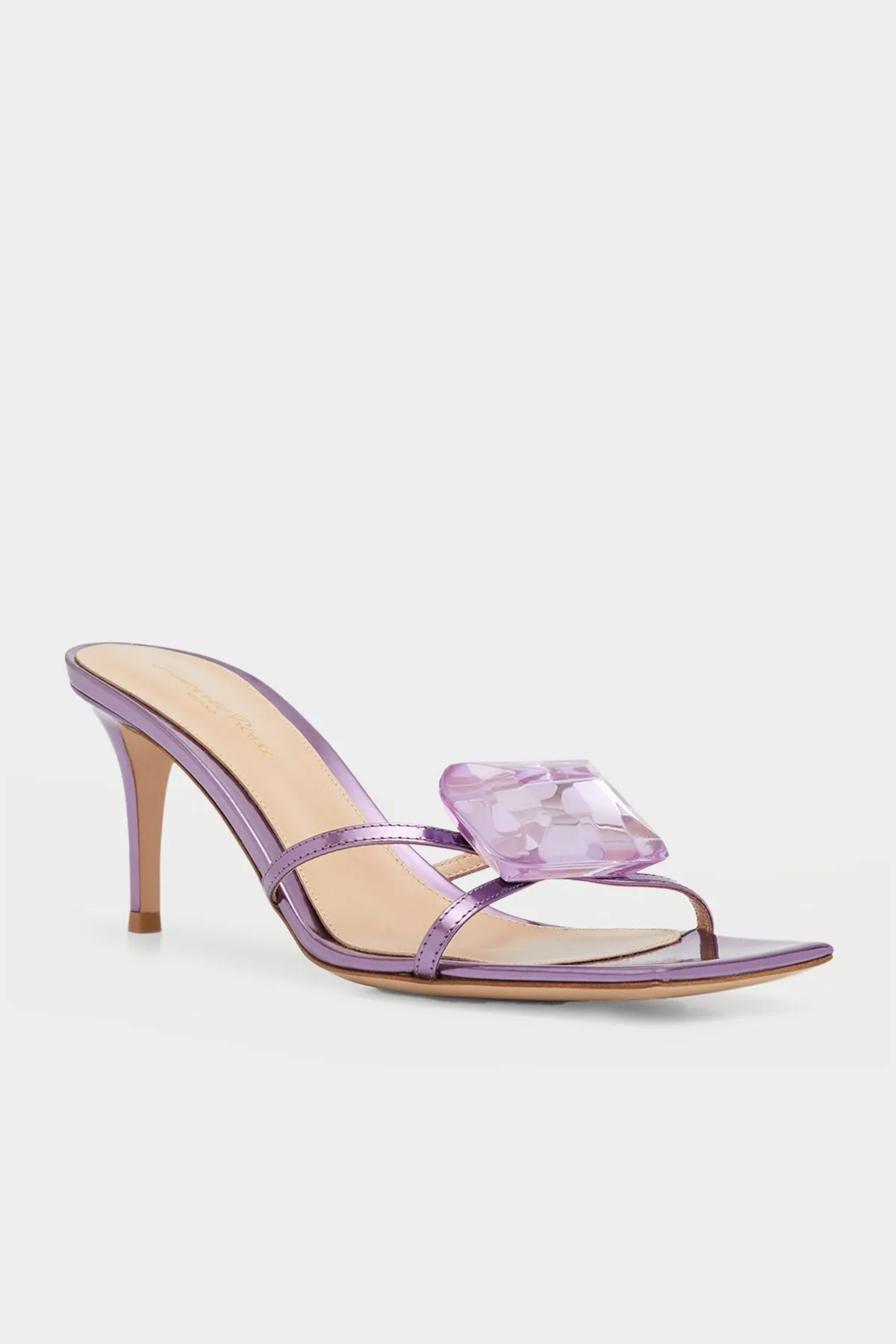 Jewel Iridescent Leather 70 Mule Sandal in Freesia