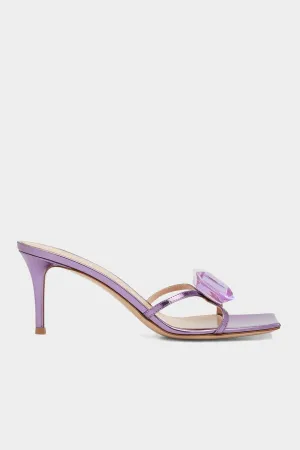 Jewel Iridescent Leather 70 Mule Sandal in Freesia