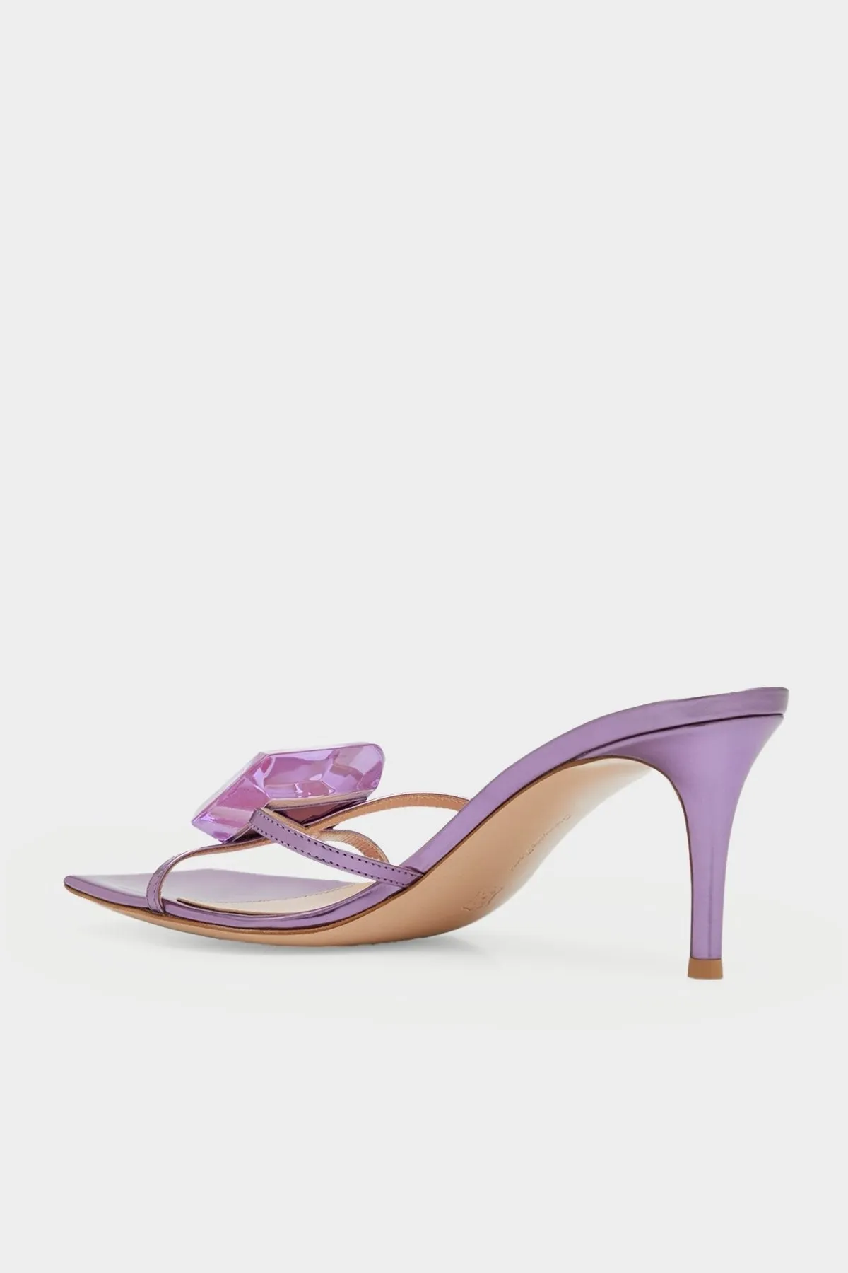 Jewel Iridescent Leather 70 Mule Sandal in Freesia