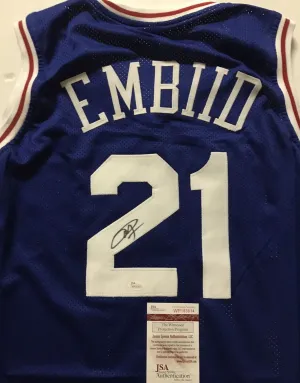Joel Embiid Signed Autographed Philadelphia 76ers Basketball Jersey (JSA COA)