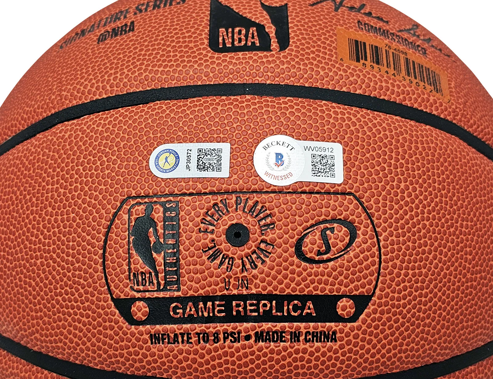 JORDAN POOLE AUTOGRAPHED SPALDING BASKETBALL WARRIORS POOLE PARTY BECKETT