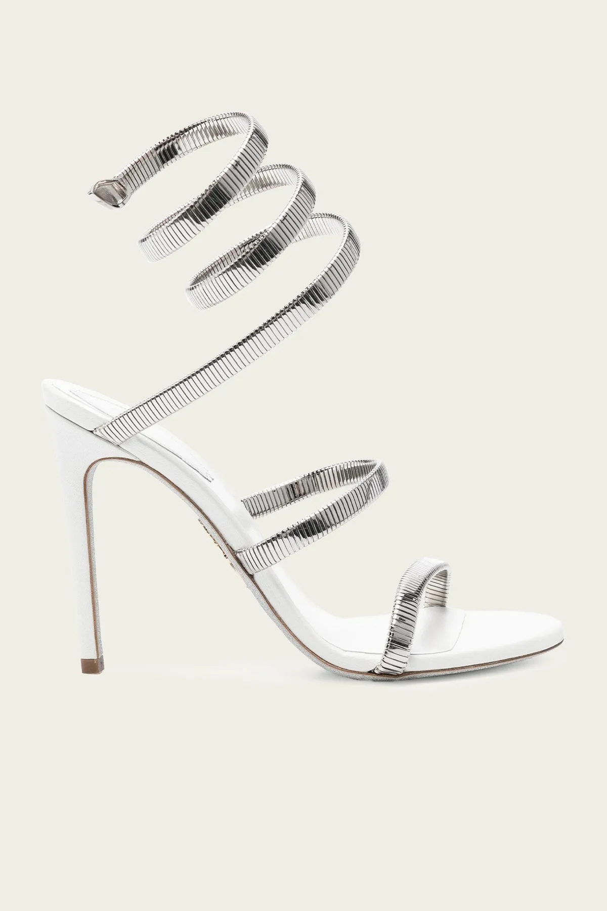 Juniper Metal Sandal in White Silver