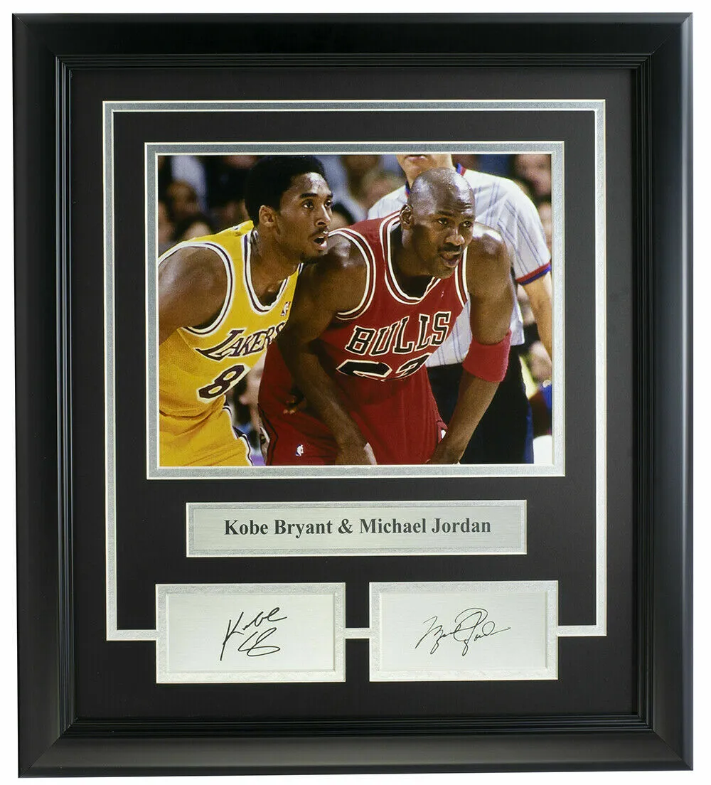 Kobe Bryant Michael Jordan Framed 8x10 Photo Laser Engraved Signature