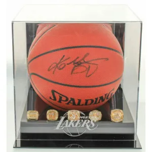 Kobe Bryant Signed Basketball and Presentation Case