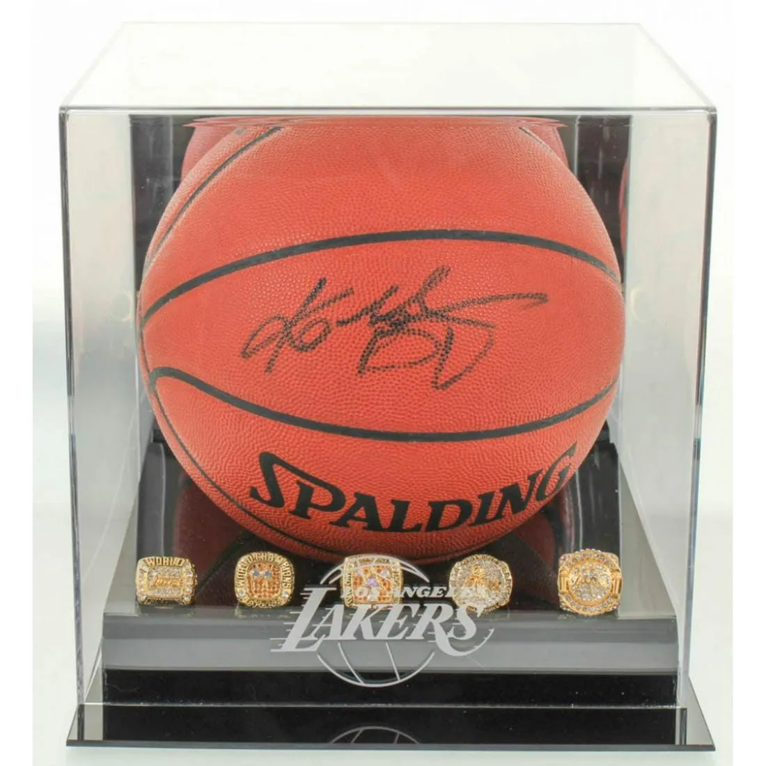 Kobe Bryant Signed Basketball and Presentation Case