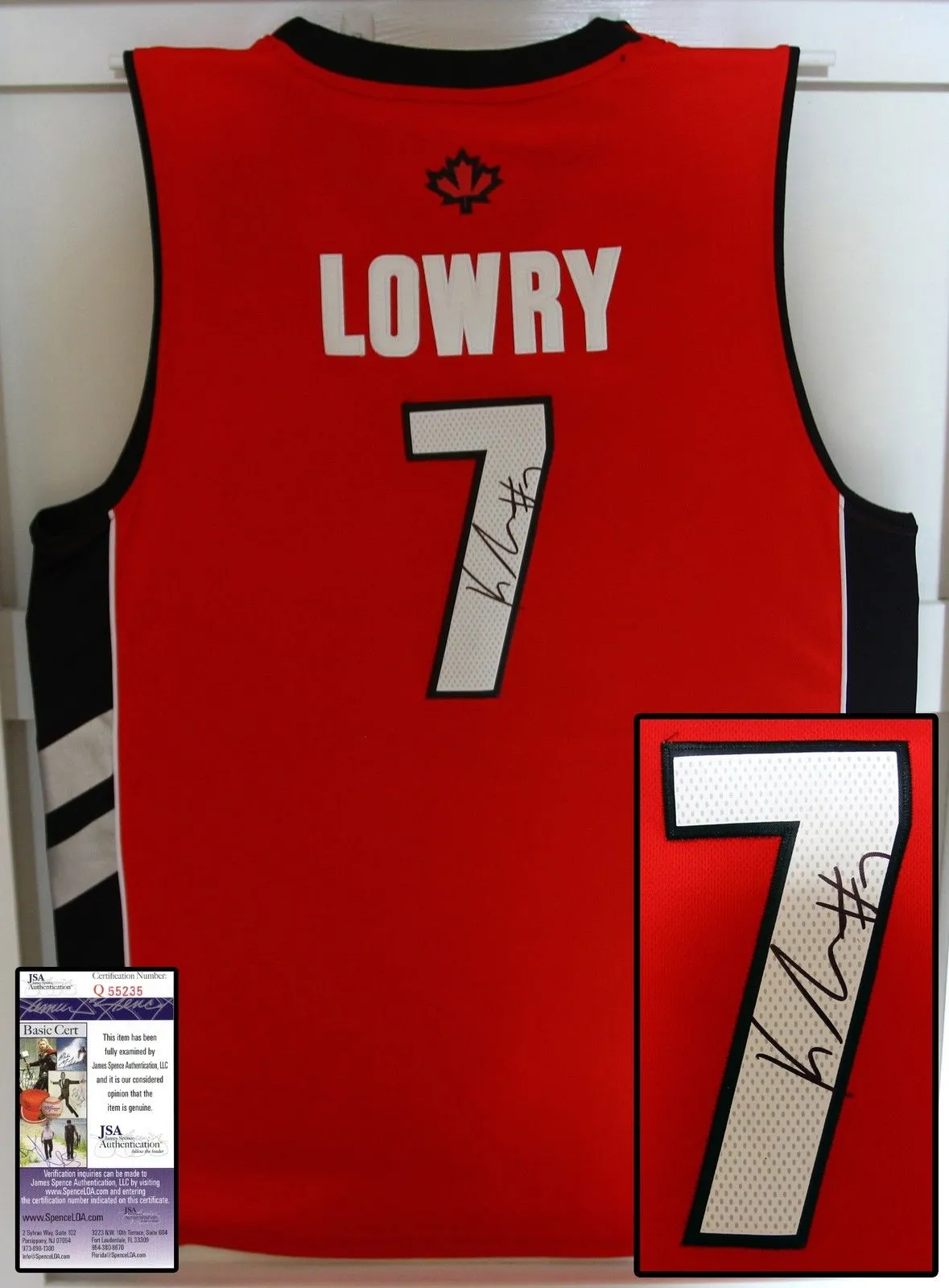 Kyle Lowry Signed Autographed Toronto Raptors Basketball Jersey (JSA COA)