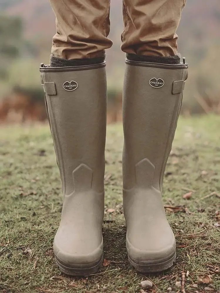 LE CHAMEAU Chasseur Boots - Mens Neoprene Lined Full Zip - Iconic Green