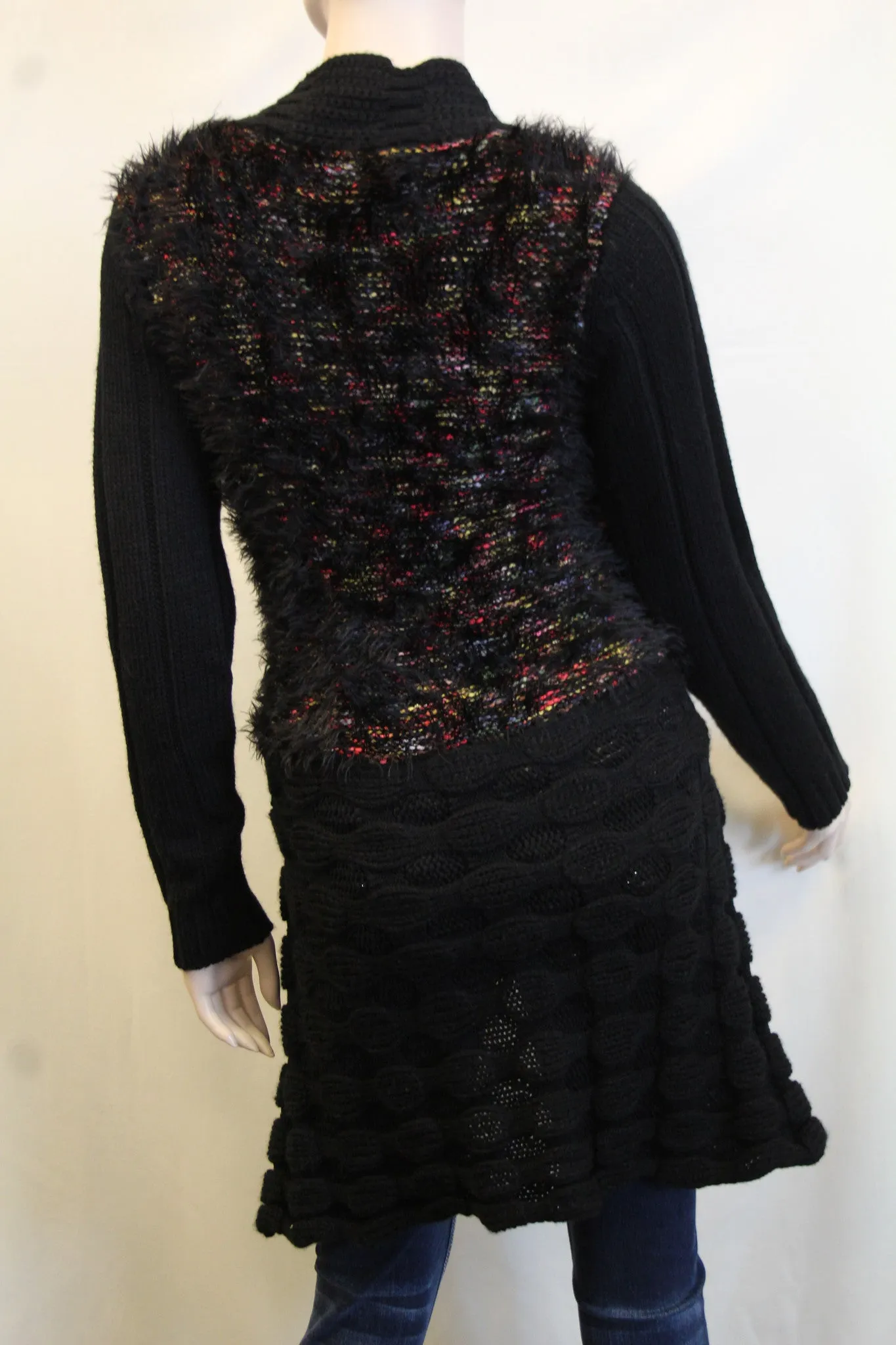 Lily | Black & Multi-Colored Sweater Cardigan