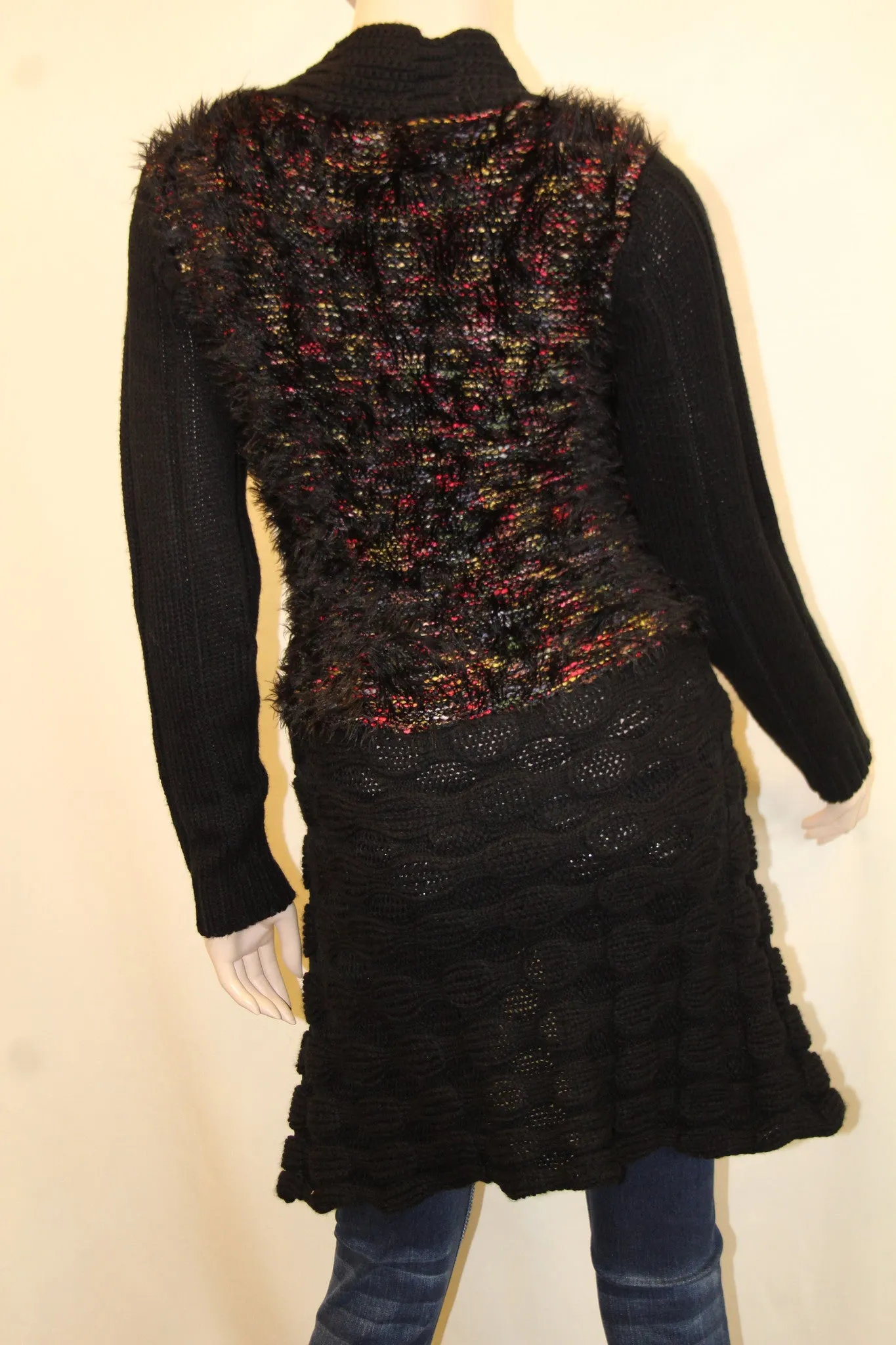 Lily | Black & Multi-Colored Sweater Cardigan