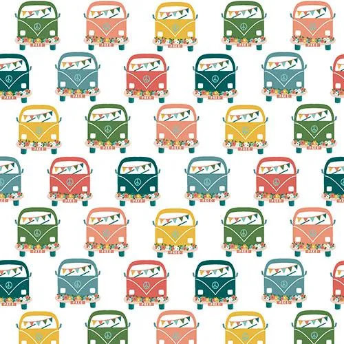 Live Your Adventure by 3 Wishes Fabrics PEACE LOVE TRAVEL/WHITE
