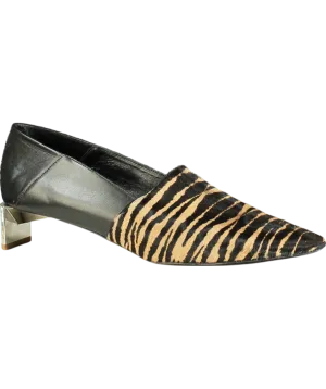 Loewe Black Tiger Detail Leather Sandals UK 8 EU 41 👠