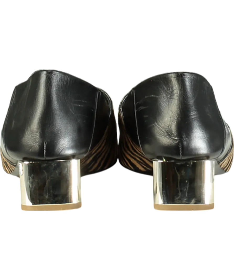 Loewe Black Tiger Detail Leather Sandals UK 8 EU 41 👠