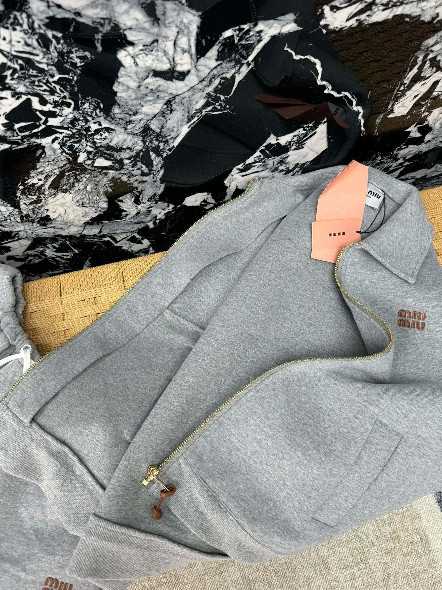 Logo Zip Sweatshirt & Braided Sandals Set