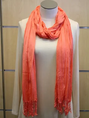 Look By M | Wrap Peach Fringe Scarf