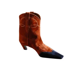 Low-heel Cowboy Western Short Boots