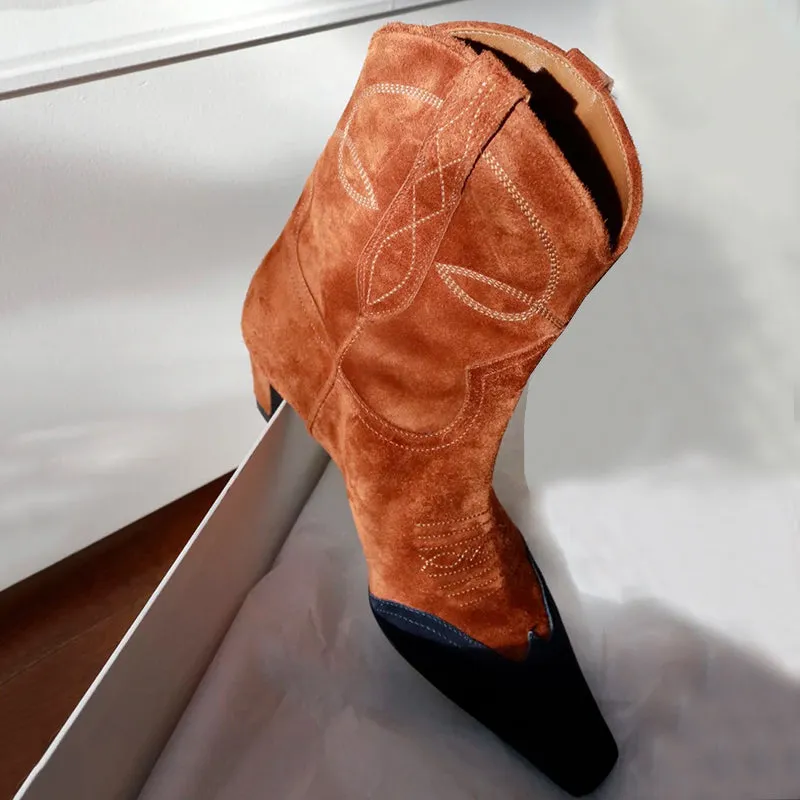 Low-heel Cowboy Western Short Boots