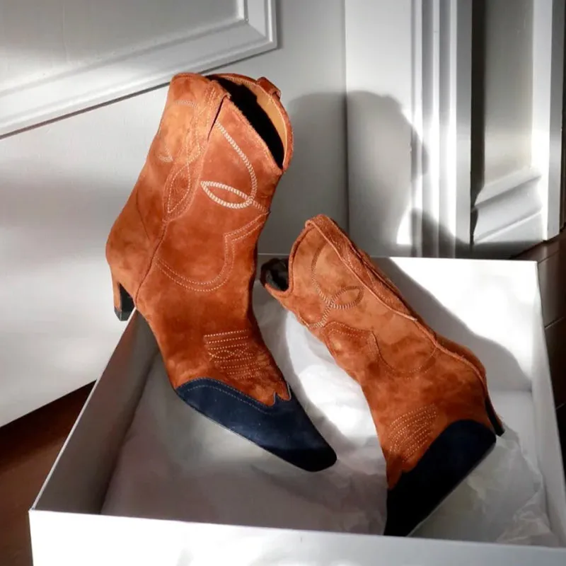 Low-heel Cowboy Western Short Boots