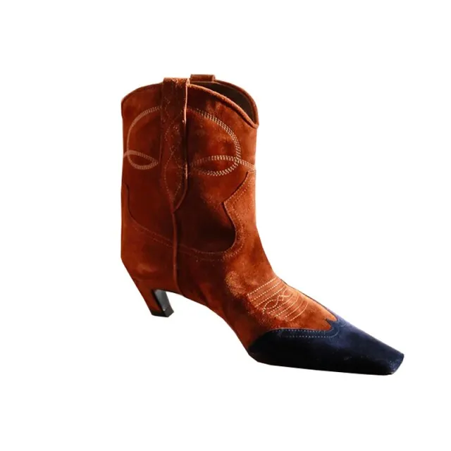 Low-heel Cowboy Western Short Boots