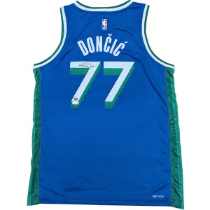 Luka Doncic Autographed Dallas Mavericks City Edition Swingman Replica Jersey