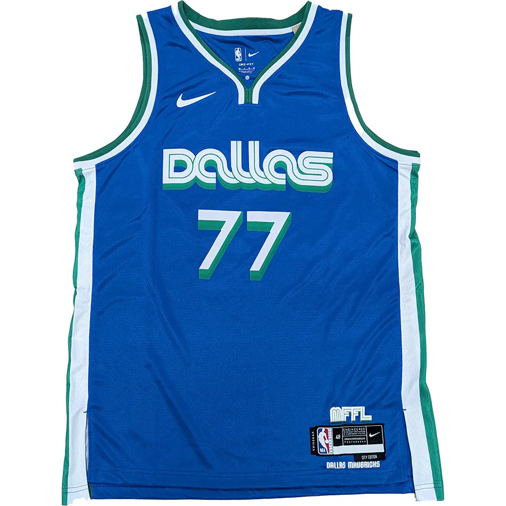 Luka Doncic Autographed Dallas Mavericks City Edition Swingman Replica Jersey