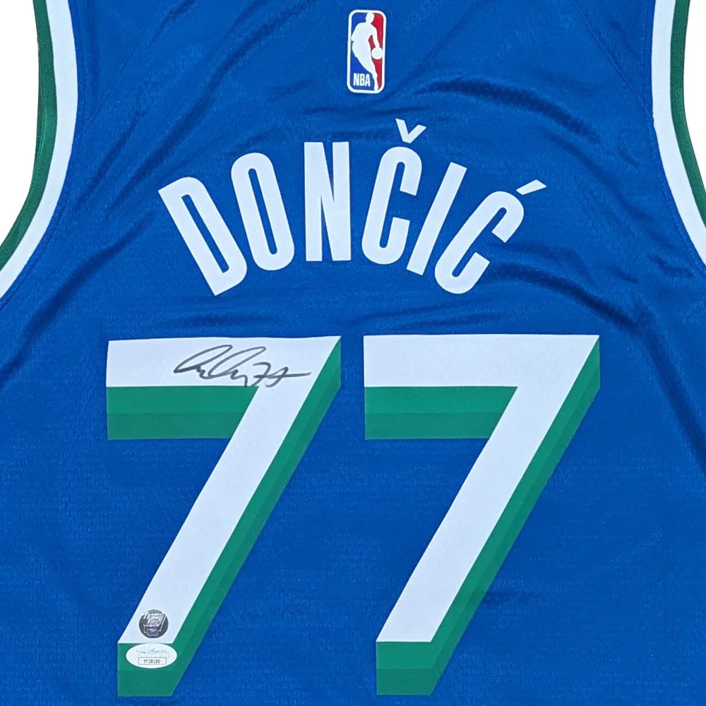 Luka Doncic Autographed Dallas Mavericks City Edition Swingman Replica Jersey