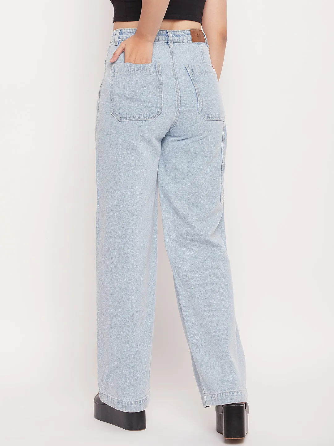 Madame Ice Blue High Rise Boyfriend Fit Jeans