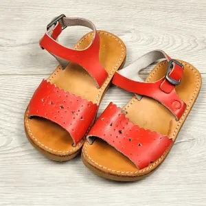 MDWY1 - Freshly Picked red leather eyelet "Laguna II"  sandals. Size 6