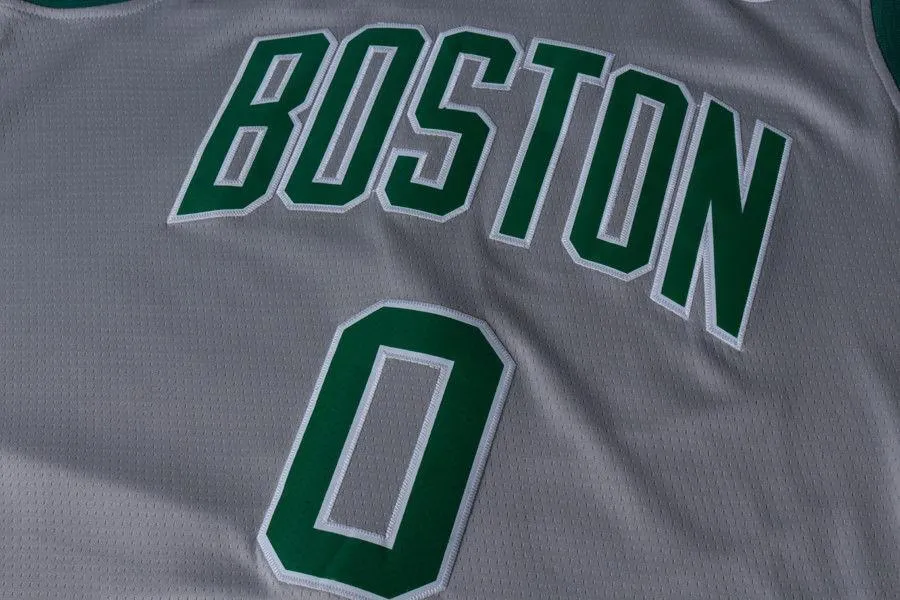 Men 0 Jayson Tatum Jersey City Edition Gray Boston Celtics Jersey Player