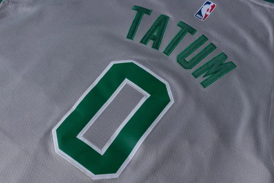 Men 0 Jayson Tatum Jersey City Edition Gray Boston Celtics Jersey Player