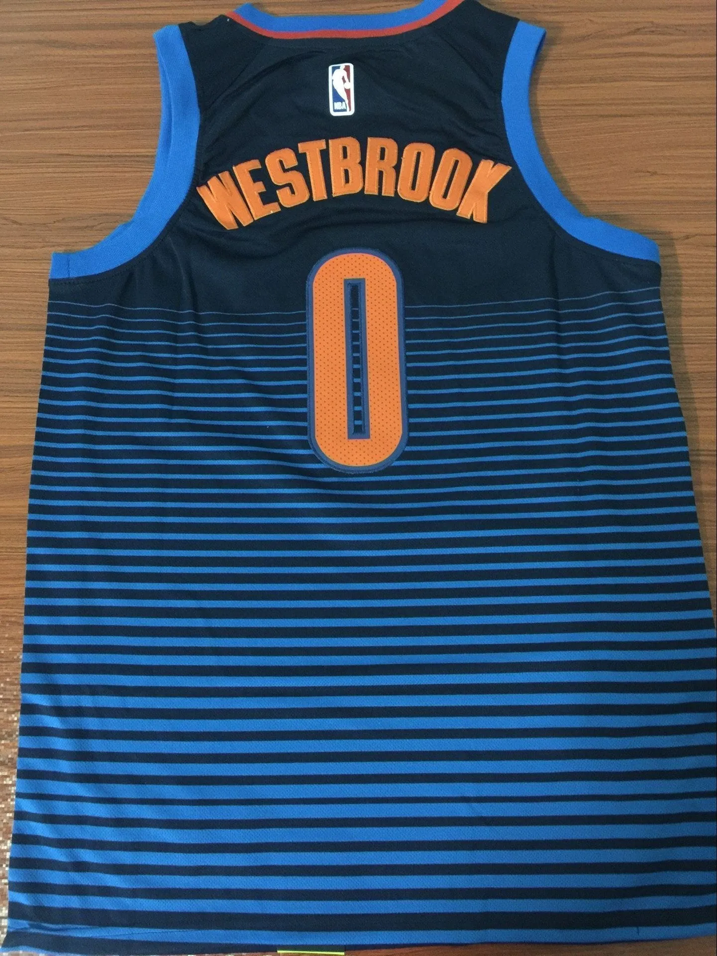 Men 0 Russell Westbrook Jersey Blue Oklahoma City Thunder Fanatics Icon edition