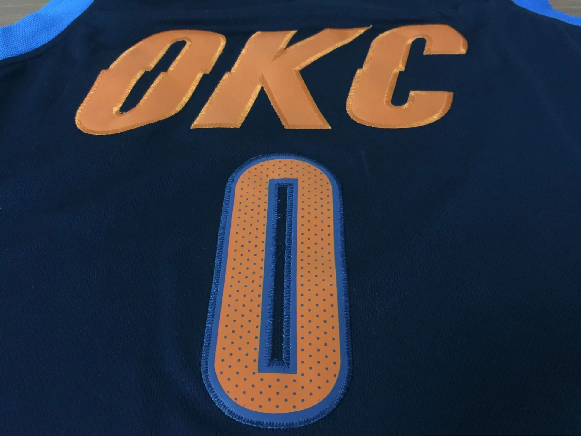 Men 0 Russell Westbrook Jersey Blue Oklahoma City Thunder Fanatics Icon edition