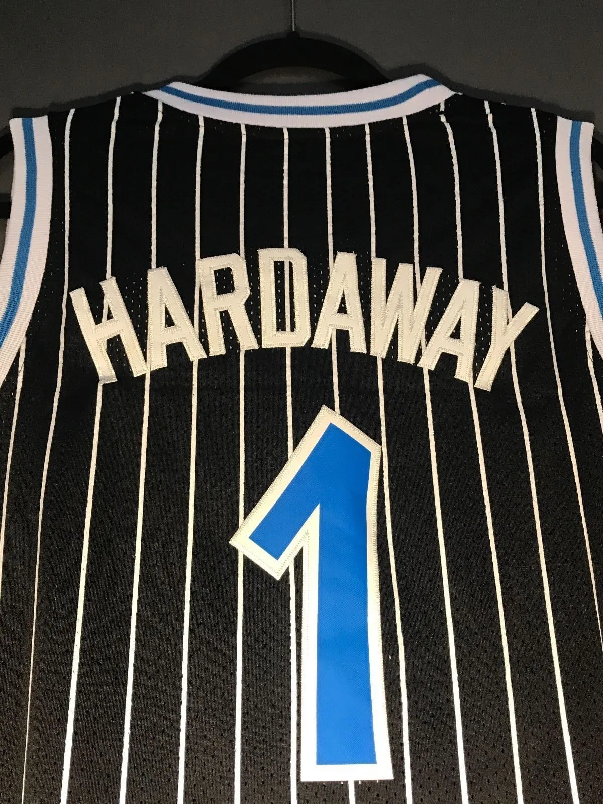 Men 1 Penny Hardaway Jersey Black Orlando Magic Throwback Swingman