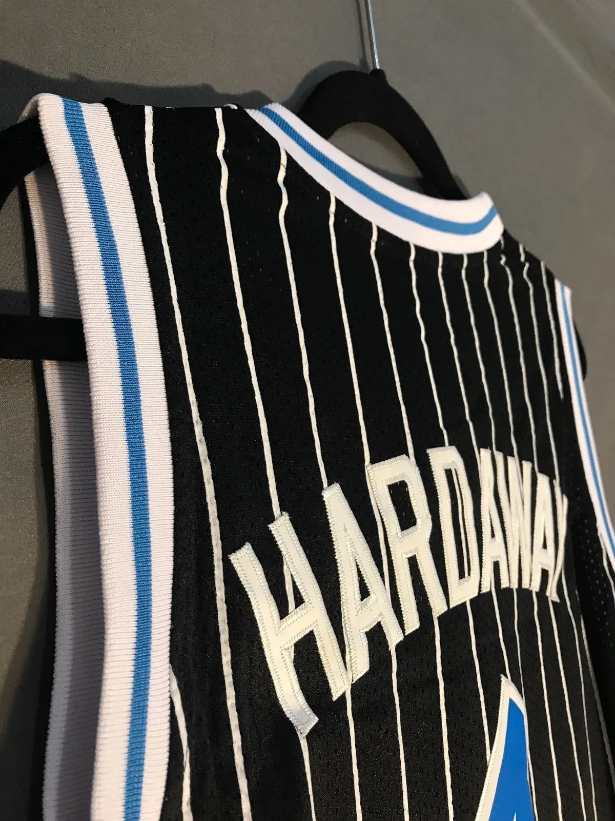 Men 1 Penny Hardaway Jersey Black Orlando Magic Throwback Swingman