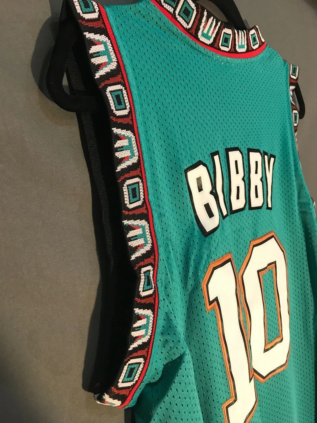 Men 10 Mike Bibby Jersey Green Vancouver Grizzlies Throwback Swingman
