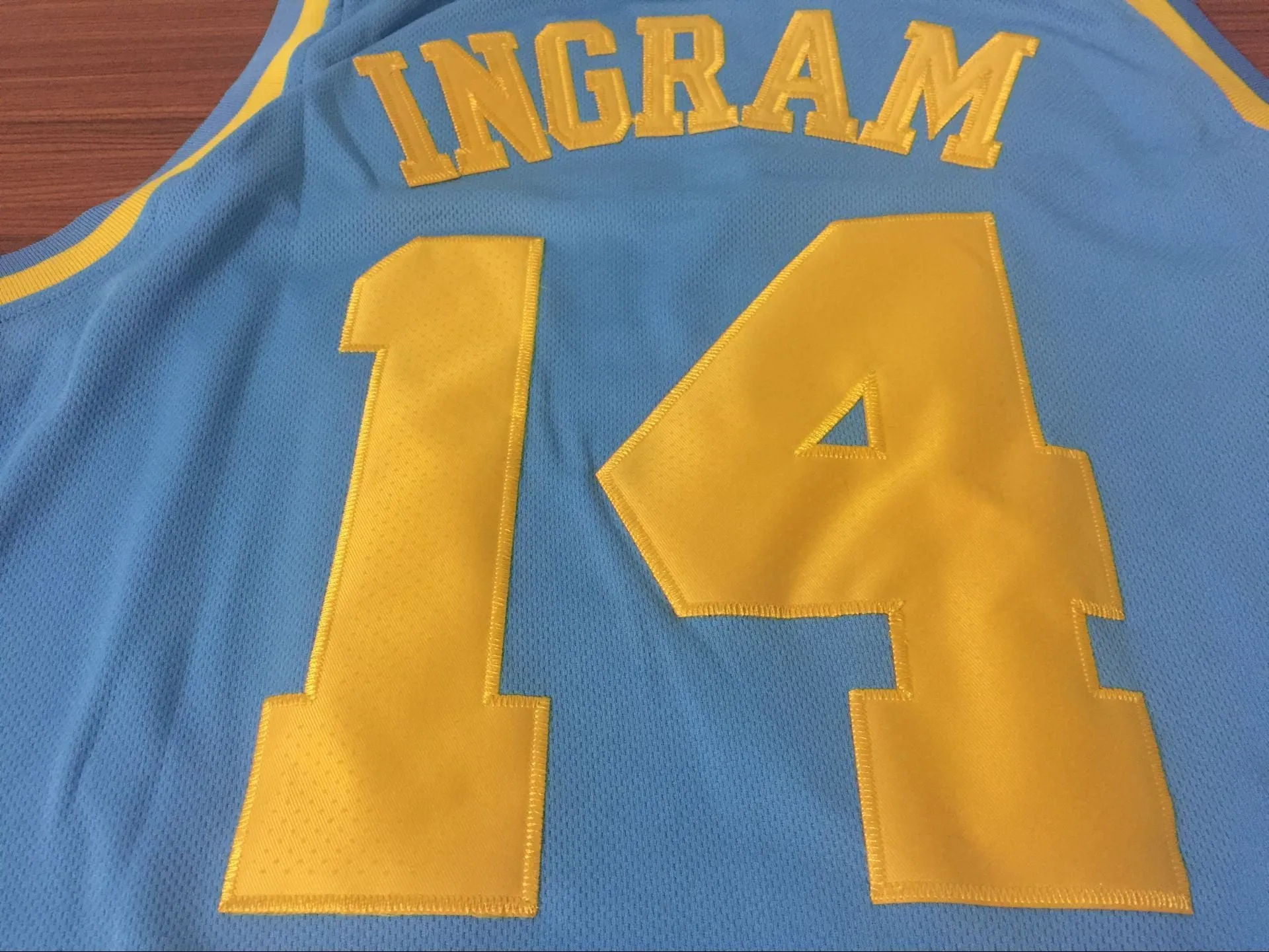 Men 14 Brandon Ingram Jersey MPLS Blue Los Angeles Lakers Jersey Fanatics