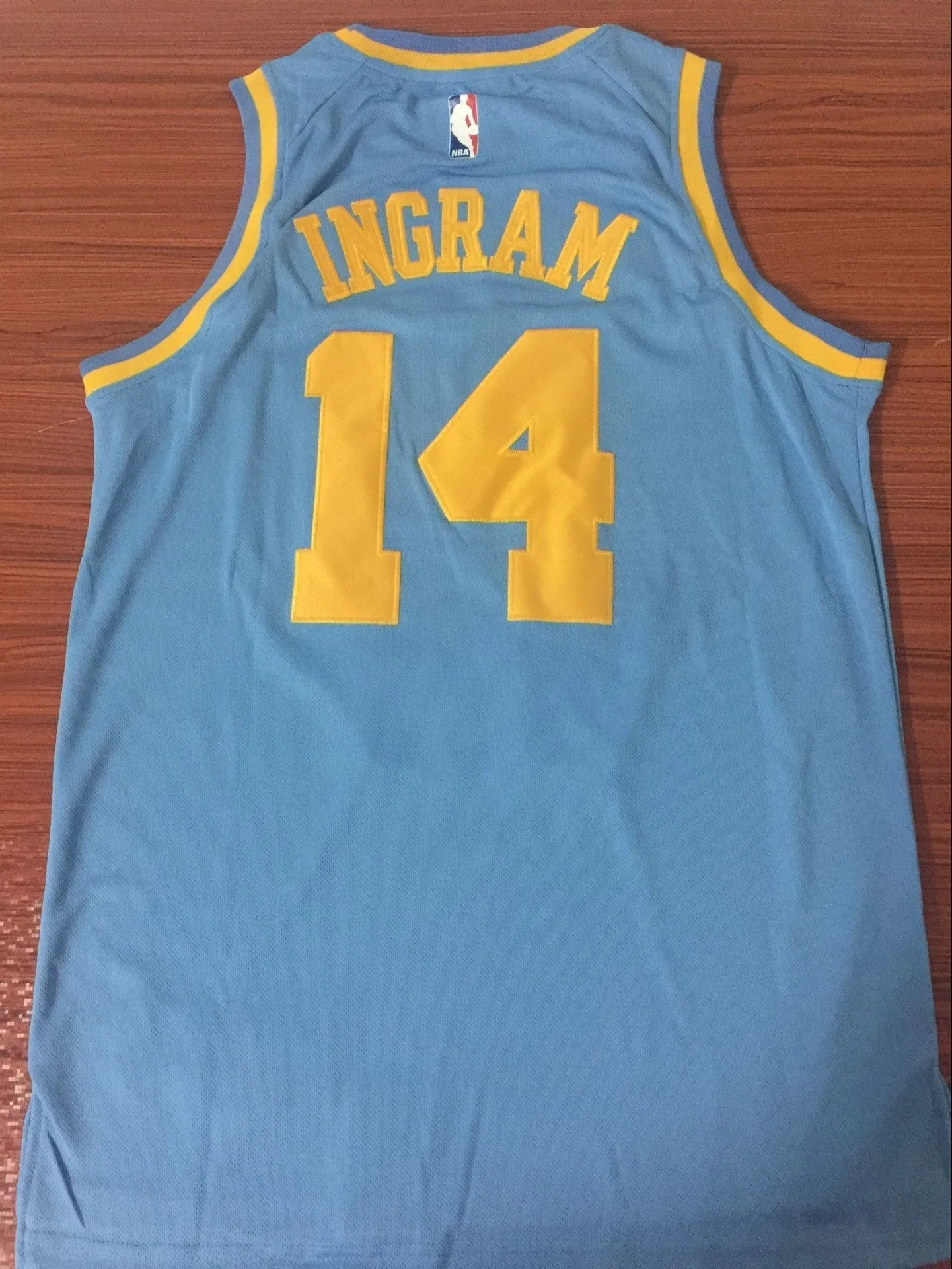 Men 14 Brandon Ingram Jersey MPLS Blue Los Angeles Lakers Jersey Fanatics