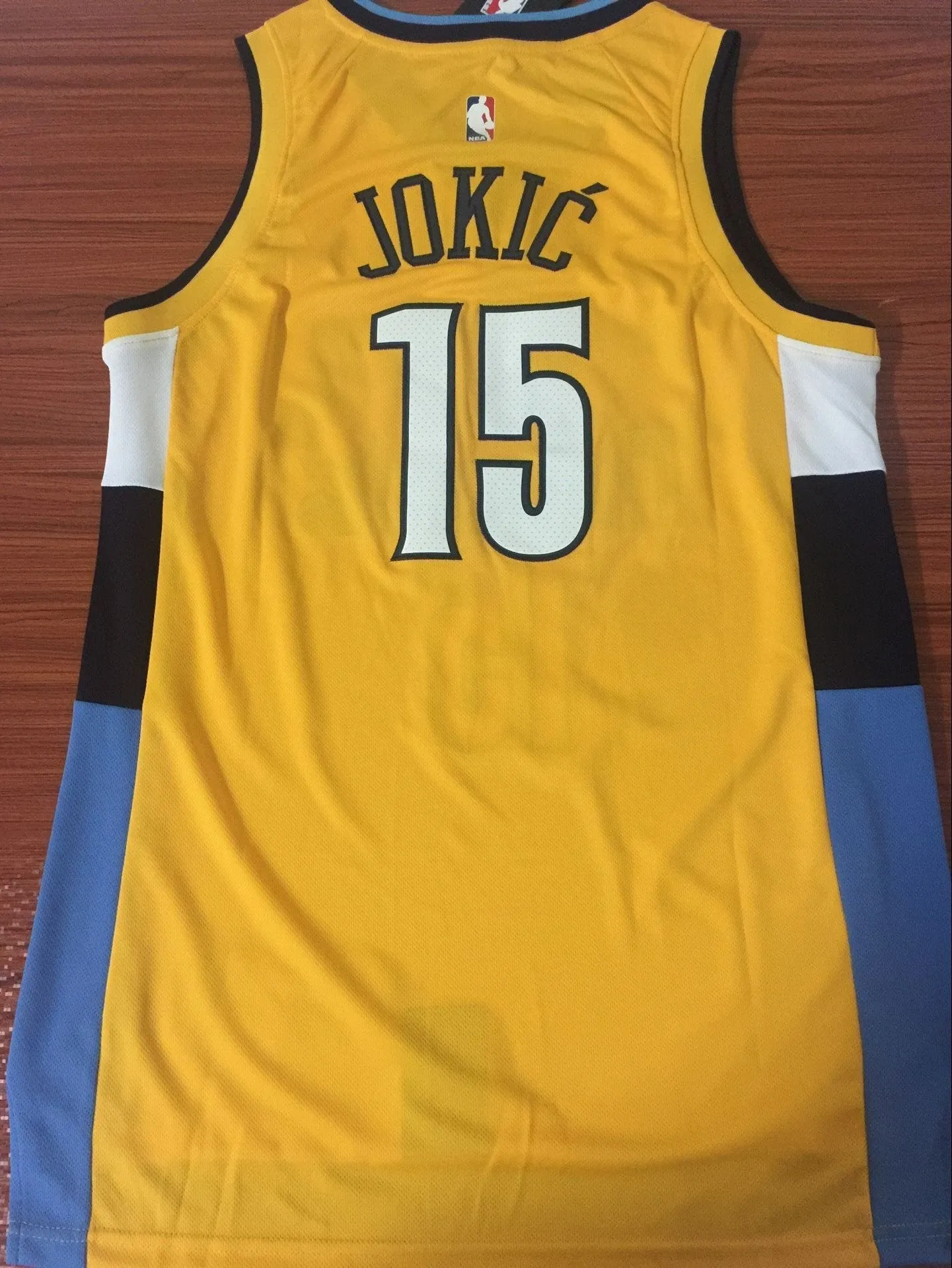 Men 15 Nikola Jokic Jersey Yellow Denver Nuggets Swingman Jersey Fanatics