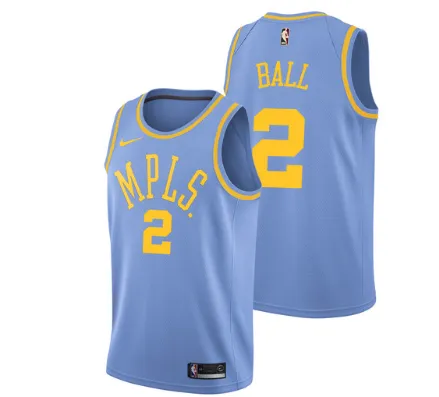 Men 2 Lonzo Ball Jersey Blue Los Angeles Lakers MPLS Fanatics