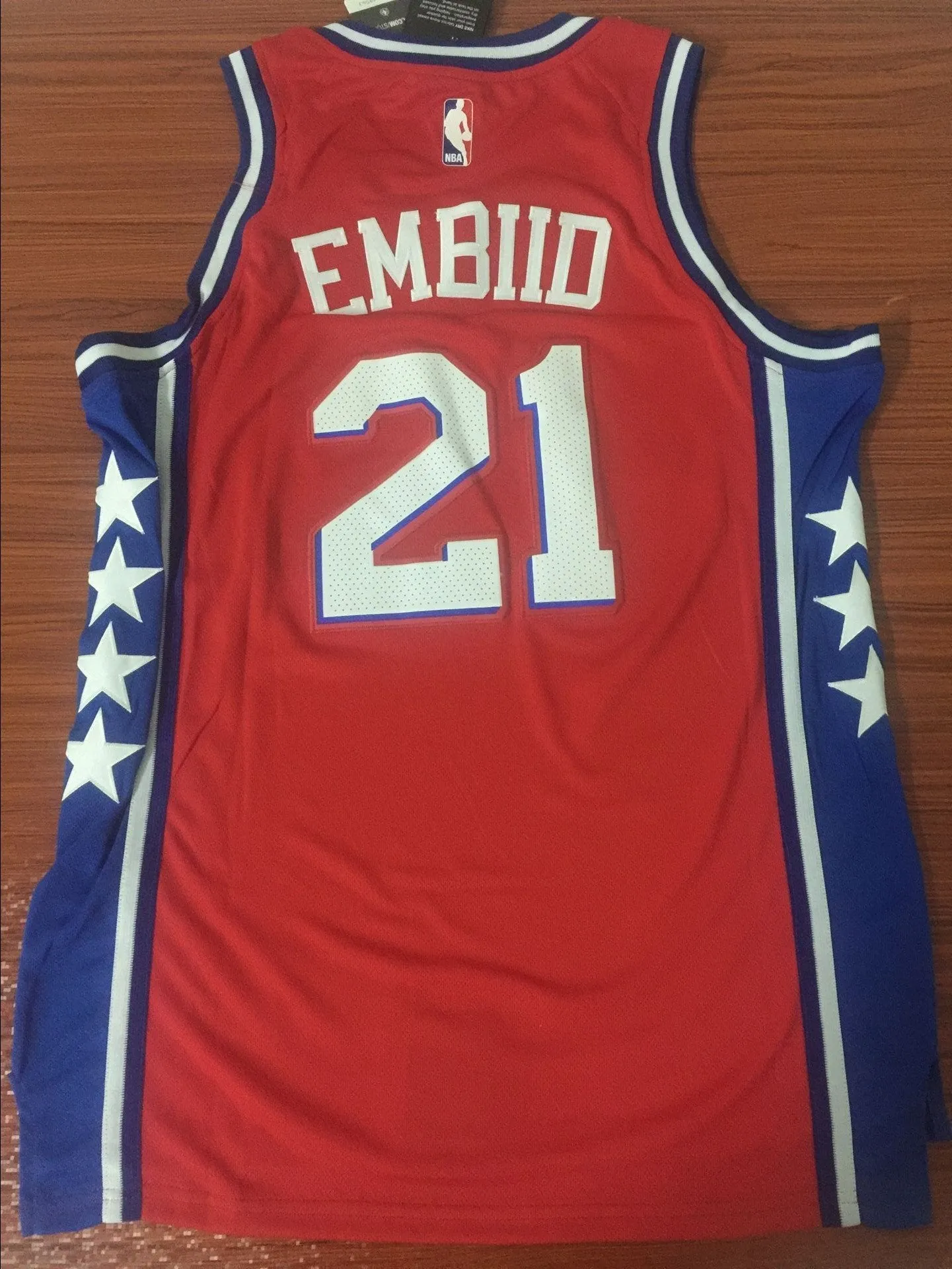 Men 21 Joel Embiid Jersey Red City Edition Philadelphia 76ers Jersey Fanatics