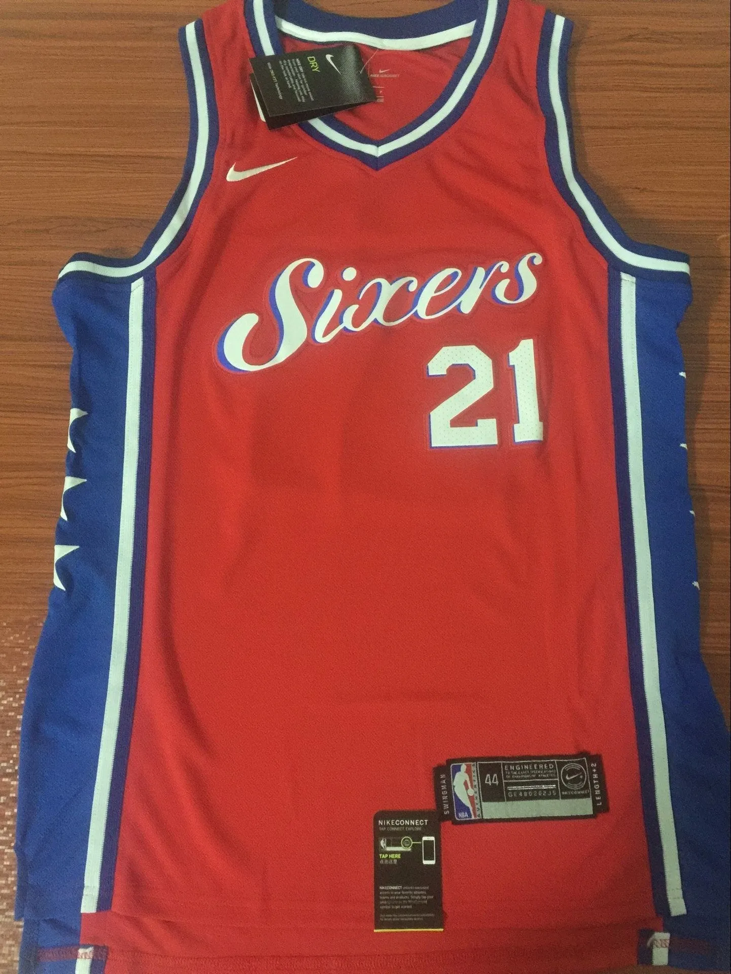 Men 21 Joel Embiid Jersey Red City Edition Philadelphia 76ers Jersey Fanatics