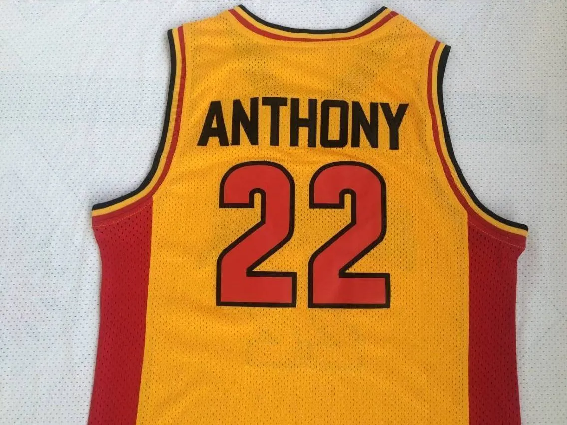 Men 22 Carmelo Anthony Jersey Yellow Oak Hill Swingman Jersey Fanatics